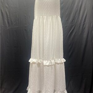 Gibson Snow White Dress NWT SM Swiss Dot, Halter, Lined, Ruffle MILKMAID